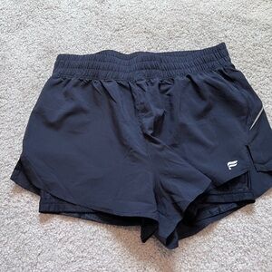 Fabletics Charcoal Perforated Run Shorts
